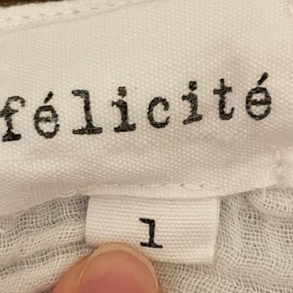 Felicite Tie Top Gauze Loose Fitting Blouse White 1/2 Sleeve Size 1 - XS - Picture 8 of 9